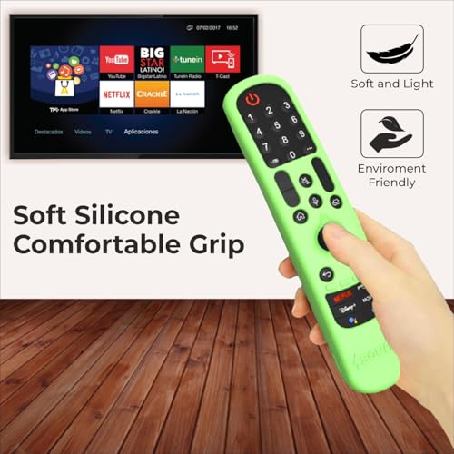 Image of TECHONTO Silicone LG Remote Control Cover- Protective Case with Non-Slip Grip, Shockproof & Dustproof Sleeve- Compatible with MR21GA(2021), MR22GA(2022), MR23GA(2023) [Remote NOT Included]- Neon