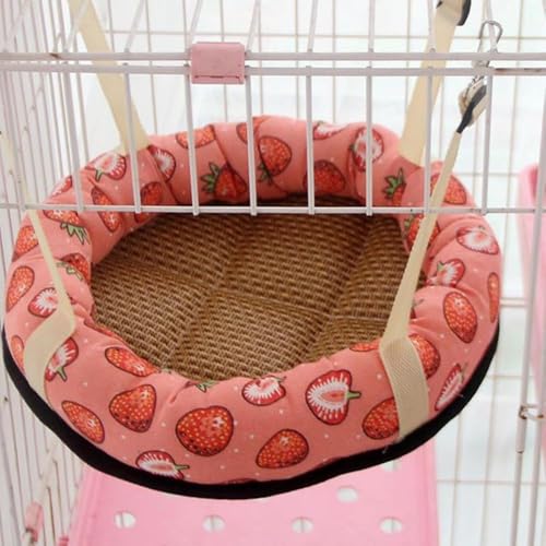 MLTUN MAKAN 猫用ハンモック、ペット用品、清潔に保ち、滑り止め、安定、収納簡単、通気性、洗えるペットハウス、四隅をロープで固定、ケージは快適に眠ることができ、四季折々、日光浴、省スペース、休憩エリアに適しています (B円,l)