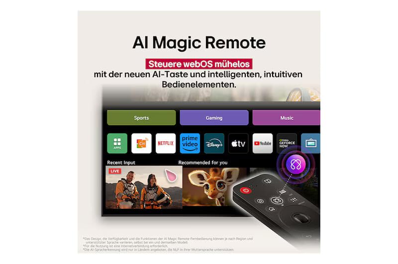 LG OLED42C57 OLED evo Smart TV, 42 Zoll / 106 cm Flachbildschirm, 4K UHD Auflösung, KI-Technologie, 2025 Modell