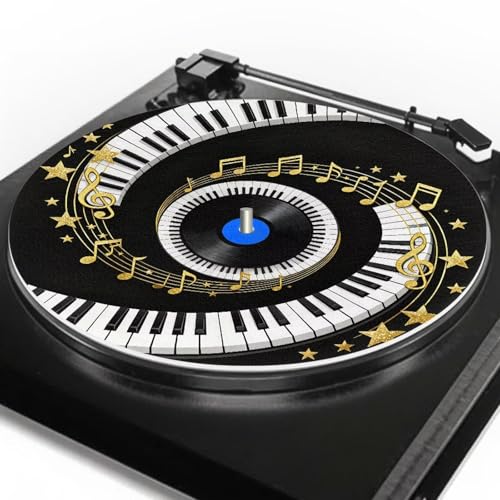 Tnasranmo Piano Turntable Platter Mat Anti-Vibration Felt Pad for Vinyl Records, Anti-Static Design Protects Precious LPs Compatible with All 12 Inch Record Players