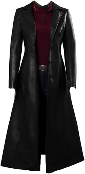 Langer ledermantel schwarz Clearance