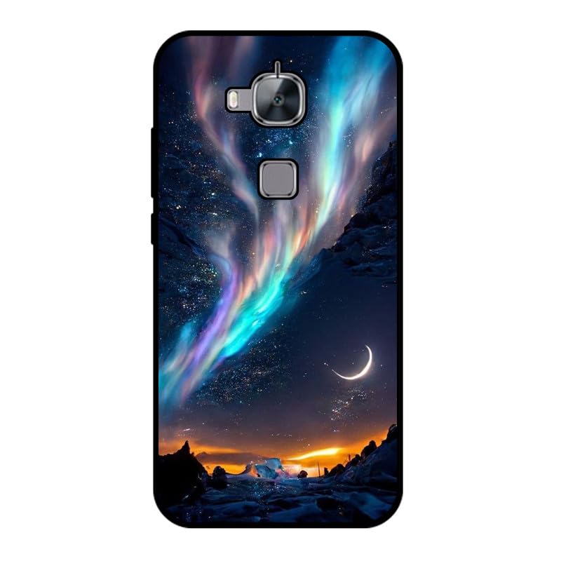 KARTXITAI Cover Compatibile con Huawei G8 Custodia,Protettiva per Tutto il Corpo Morbida al Tatto,Slim in Silicone TPU con Assorbimento degli Urti e Anti-Graffio - Aurora Boreale