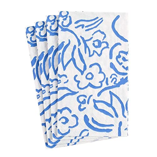 Caspari Matisse serviettes de table en papier bleu premium pour invités