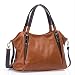 UTAKE Women Handbags Leather Handbags Shoulder Bag Lichi Grain PU Leather Tote Bag UT04 Brown
