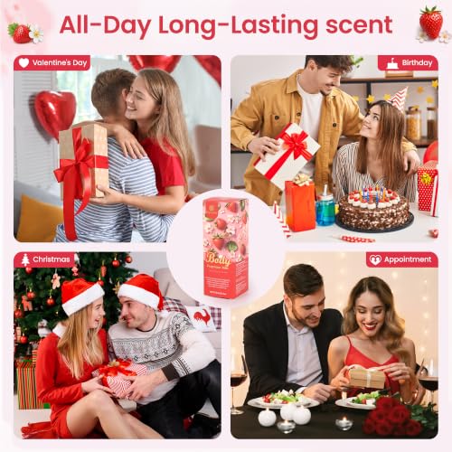Image of Strawberry Scented Body Mist for Women, Gentle Fruity Fragrance Spray, Paraben Free, Phthalate Free, Vegan & Cruelty Free, Non-Greasy Quick-Dry Body Fragrance, 3.38 fl oz