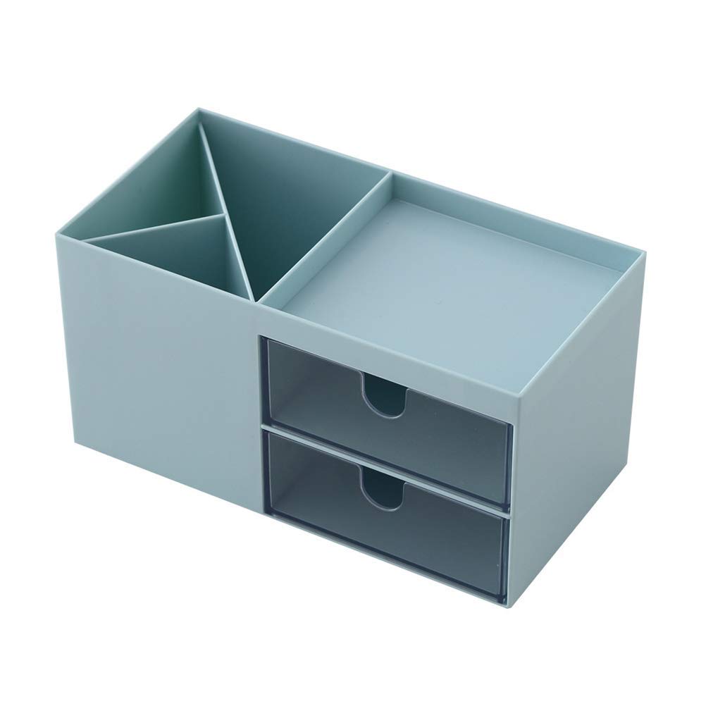 Organizador de Maquillaje cosmético con cajón Caja de Almacenamiento de cosméticos Organizador de plástico para artículos de papelería de joyería (Azul)