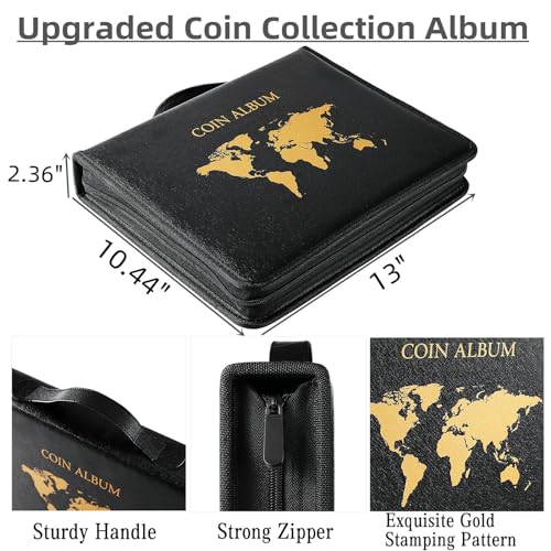 Álbum de colección para monedas con 260 bolsillos miniatura 2