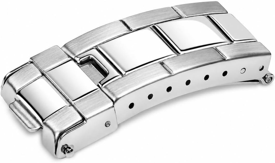 Ewatchparts Flip Lock Clasp Diver Extension Buckle Compatible With Rolex GMT Oyster Watch Band Shiny Center