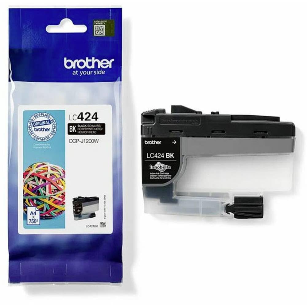 Brother Original LC-424BK Tintenpatrone Schwarz DCP-J1200DW (750 Seiten nach ISO Standard 24711), LC424BK