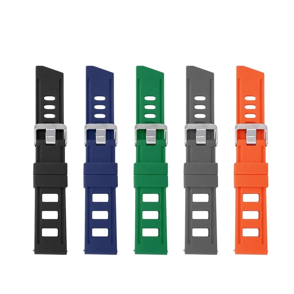 22 Banda de Reloj Inteligente de Silicona de 20 mm para 6 6s 6X 7X 7 Pro 5 5X 5s 3hr 955 Strapasa de Correa de liberación rápida (Naranja, 20 mm_Sliver)