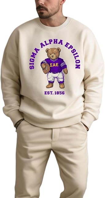 Greekgear Sigma Alpha Epsilon Teddy Bear Crewneck Sweatshirt