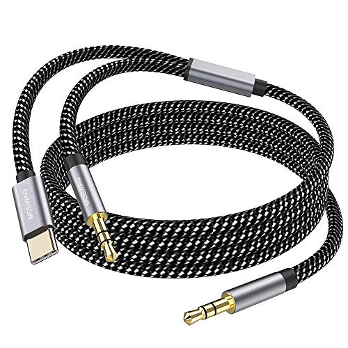 MOSWAG 2 in 1 3.5mm Aux Cable to 3.5mm Audio Aux Jack Cable 3.28FT/1M with USB C to AUX Cable Audio Auxiliary Input Adapter Male to Male AUX Cord for Headphones,Car,Home Stereos,Speaker