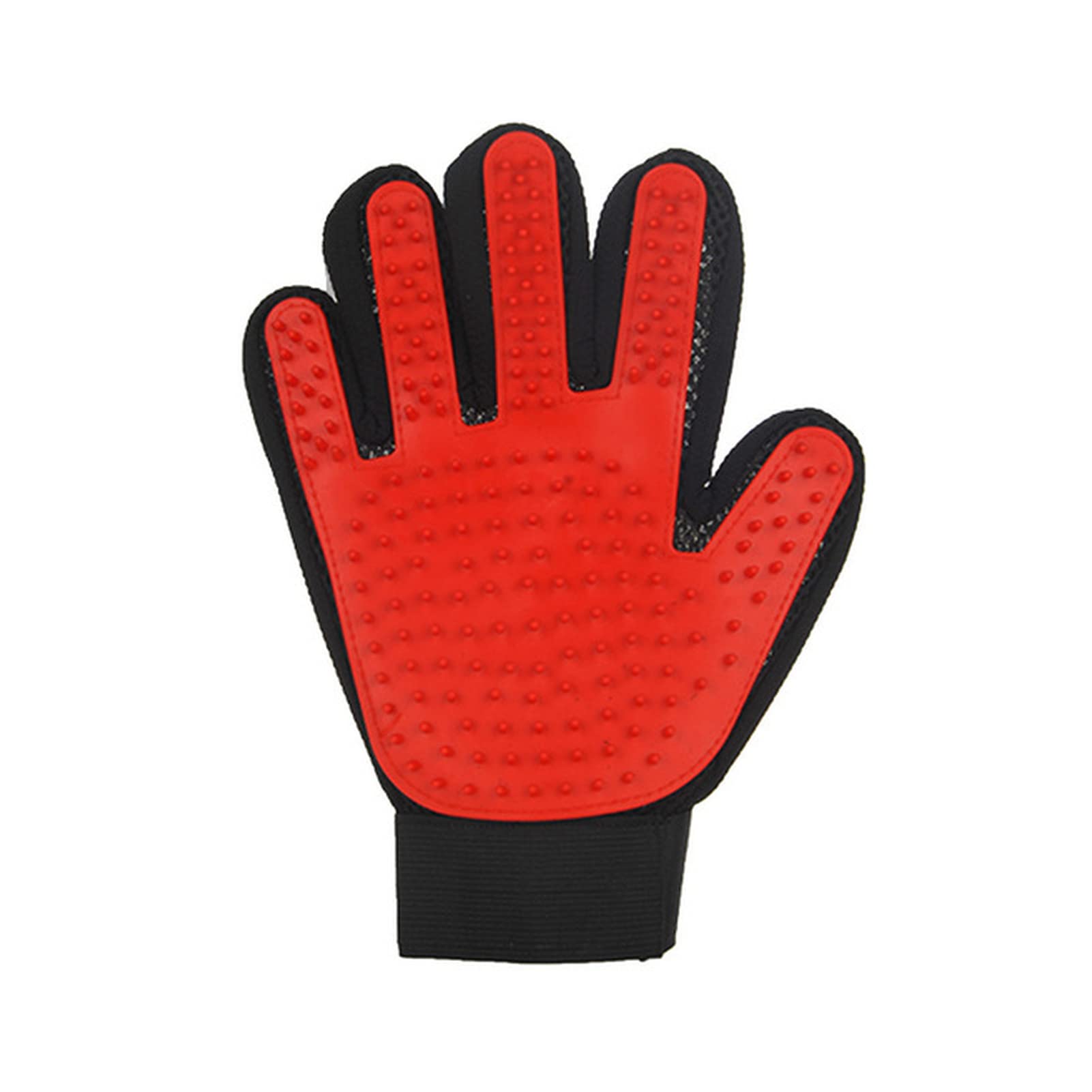 DUnLap Cleaning Gloves Silicone Dog Pet Grooming Glove Cats Brush Comb Deshedding Hair Gloves Dogs Bath Cleaning Supplies Animal Combs Eco Friendly Cleaning Gloves(Red right hand)