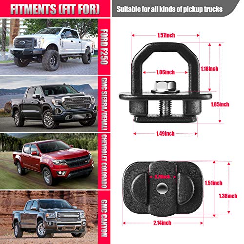 SUZCO 9 Points Truck Bed Stake Pockets Tie-Down Anchors Set Side Wall Cargo Anchor Fits 07-21 Chevy Silverado I 07-21 GMC Sierra I 07-21 Chevy Colorado I 07-21 GMC Canyon - 1,000 lbs - Thumbnail 5