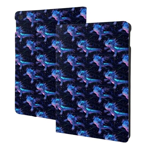 Housse iPad 10.2 motif axolotl pour iPad 9/8/7e génération avec support folio et veille auto