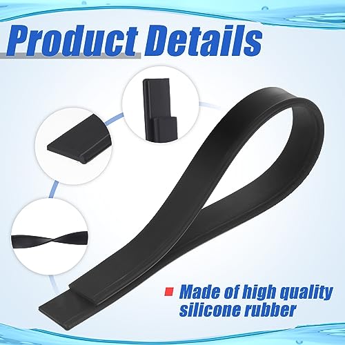 Image of Frienda 50ft Squeegee Rubber Replacement Windows Silicone Blade Black Squeegee Cut to Size Scrubber Refill Head Bulk for Glass Shower Doors Floor Kitchen Car Cleaning