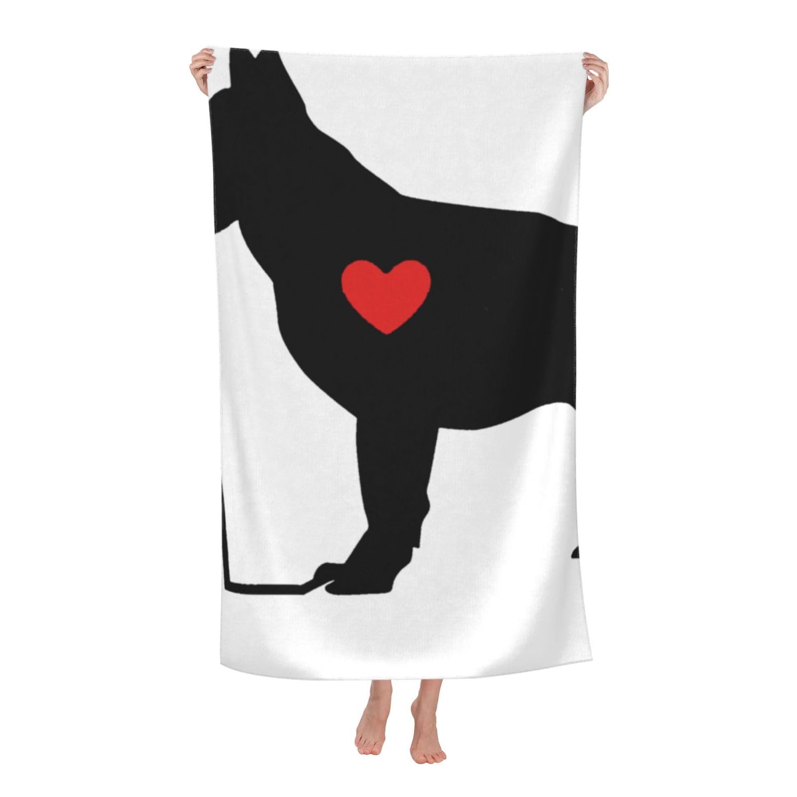 LSRCPD Beach Towelan Shepherd Heartbeat Microfiber Beach Towels Blanket Oversized Tropical Big Extra Large XL Pool Towels Quick Dry Sandproof for Women Girls Kids
