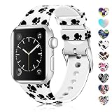 Lwsengme Compatible with Apple Watch Band 38mm 40mm 42mm 44mm, Soft Silicone Replacment Sport Bands