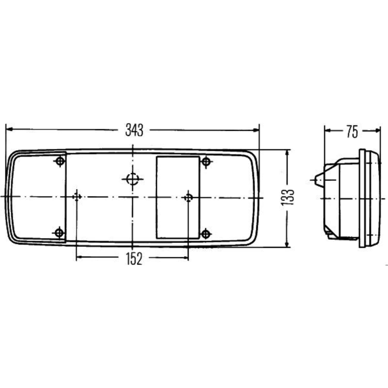 HELLA 2VP 003 567-121 Rückleuchte - Halogen - für u.a. MAN F8, F9-series - ECE/ADR/GGVS - rechts