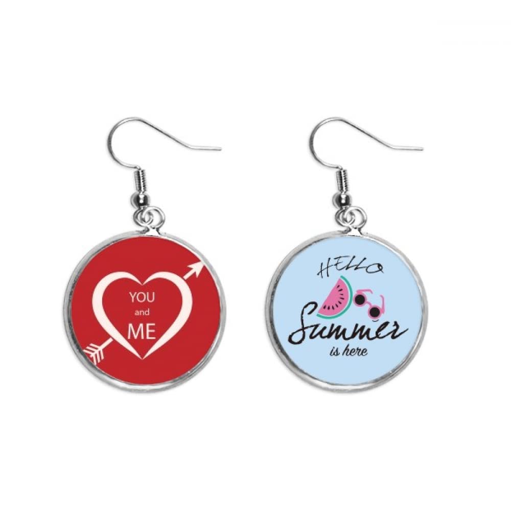 Pendientes de sandía rojo y blanco bisutería de verano para lóbulo oreja 5