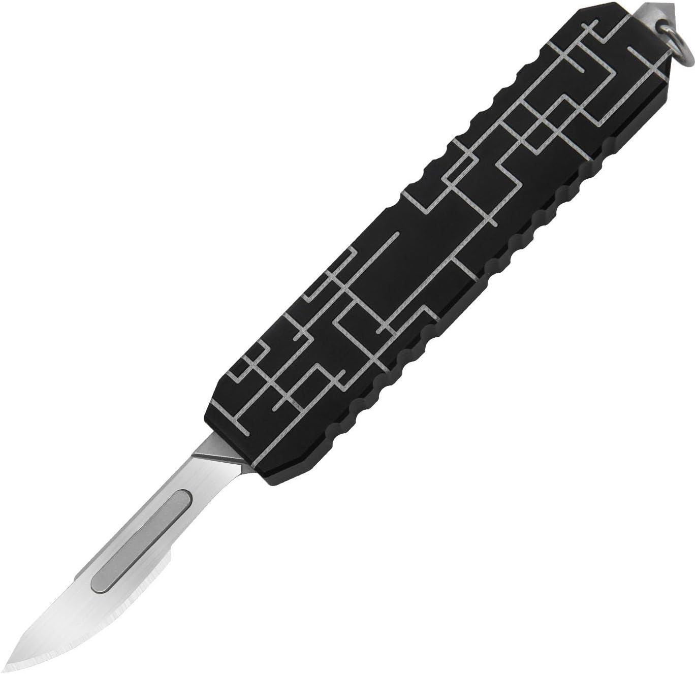 Aluminium Alloy Pocket Knife with Clip, Folding EDC Utility Knife, Push Button Box Cutter with 10pcs Carbon Steel Blades