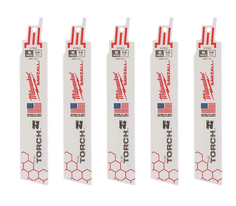 Milwaukee Tool 6" 14 TPI The Torch Sawzall Blade (5 Pk) 48-00-5782 - image 8