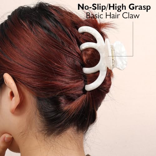 White No-slip Good High Grasp Hair Claw Clip Big Acetate Hair Claw 1 Piece
