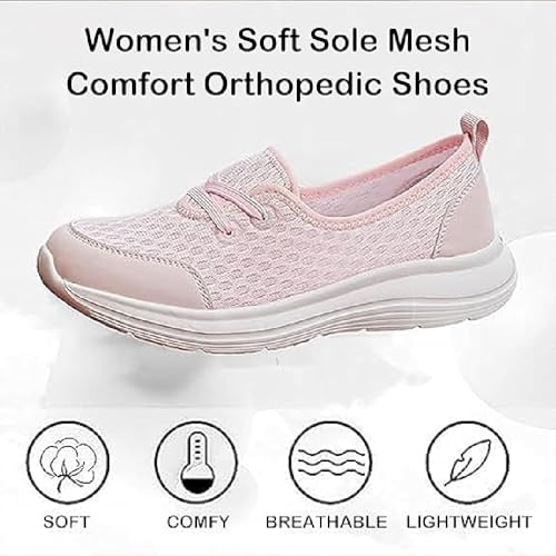 Women's Soft Sole Mesh Comfort Orthopedic Shoes, Lightweight Soft Sole Mesh Comfort Casual Slip-on Shoes with Arch Support4