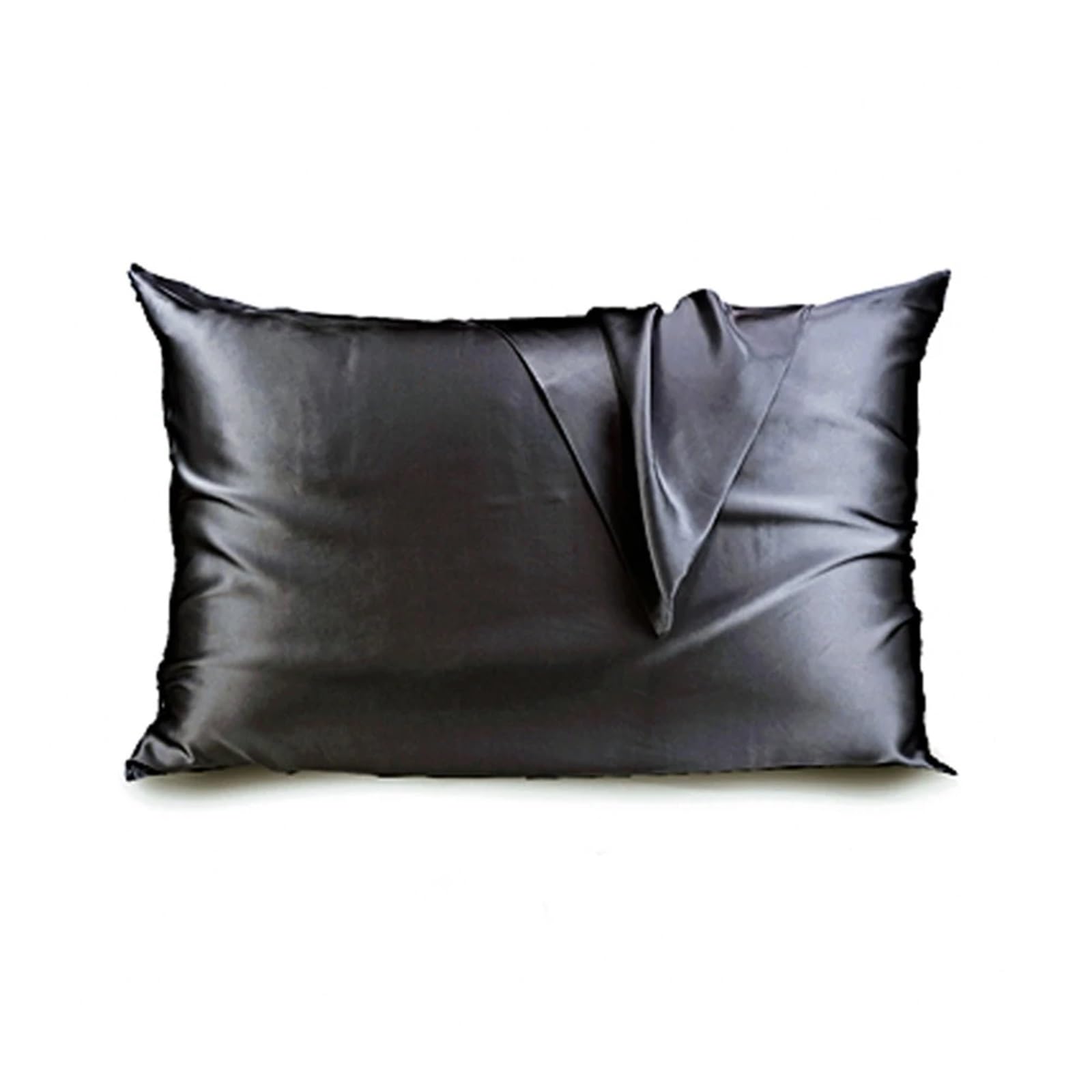 Silk Pillowcase Pure Natural Mulberry Silk Pillowcase With Hidden Zipper 19 Momme(Dark grey,Japan 43x63cm)