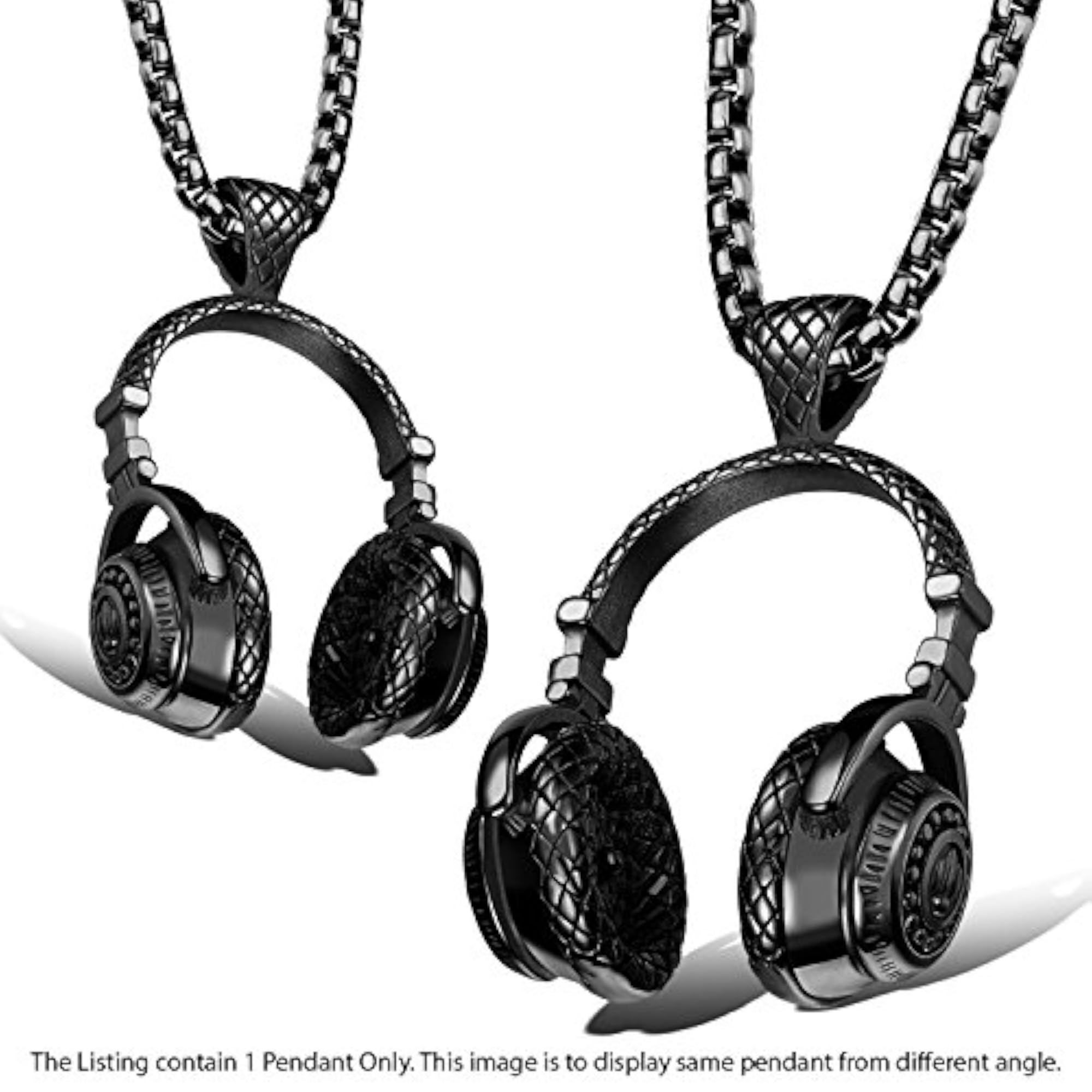 Headphones Shape Steel Pendant for Men
