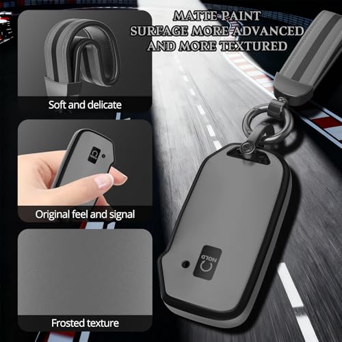 Image of for Kia Key Fob Cover Accessories,Matte TPU Material, with a Cute Leather Keychain,for Telluride,Carnival,K5 gt line,K5,Forte,K4,Sorento, Sportage and Other Models. (Matte Gray, Model-2)