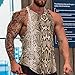 Snake Skin Python Pattern Men's Tank Top Sleeveless T-Shirt Pullover Vest Gym Shirts Summer