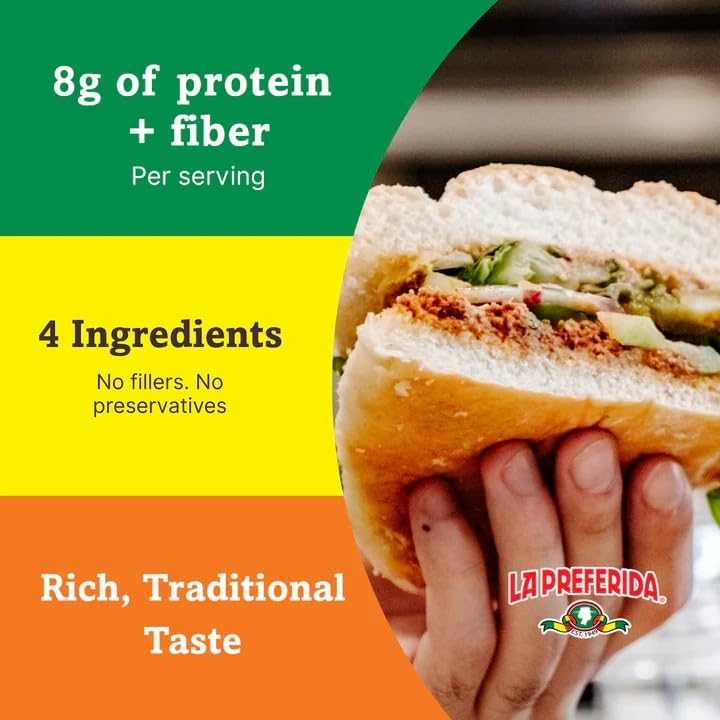 Image of La Preferida Authentic Refried Pinto Beans, Traditional Mexican Style Side Dish, Ready to Eat Pinto Beans, Creamy Homemade Taste, Frijoles Refritos, 16 Ounce (Pack of 3)