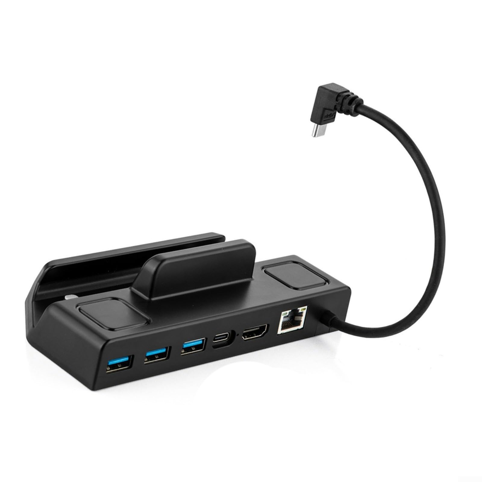 Docking station Gigabit Ethernet 4K60 per Steam Deck e per ROG, Hub di ricarica rapida con design ABS compatto 15x75x4cm per una configurazione di gioco coinvolgente nera