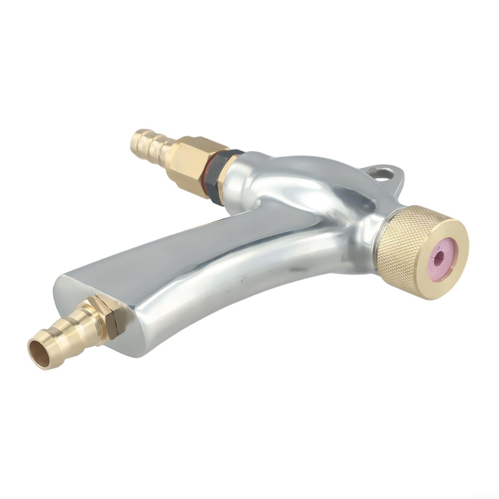 Pistolet do piaskowania sprężonego powietrza, ze stopu aluminium, z 5 dyszami ceramicznymi (6 mm/8 mm), do usuwania lakieru, ergonomiczny uchwyt do kabiny do piaskowania sprężonego powietrza (B)