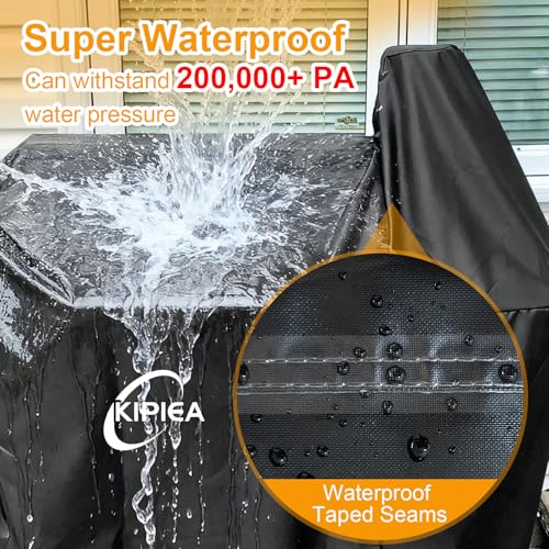 Image of Kipiea 600D Pellet Grill Cover for Pit Boss 820 & Pro 850, Waterproof BBQ Smoker Cover, UV Resistant, No Tear, No Fading