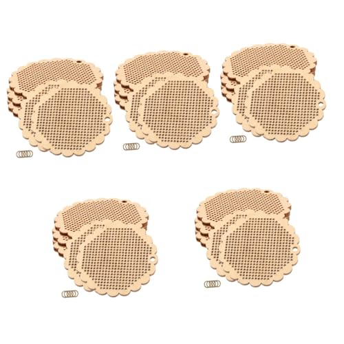 Chips bois pour broderie faciles à broder : 25 pendentifs ronds en bois DIY