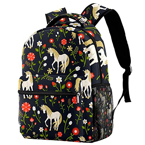 Sac à dos marguerites blanches contre le désordre avec de nombreuses poches