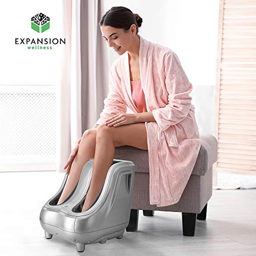 Shiatsu Heated Foot and Calf Massager Machine to Relieve Sore Feet, Ankles, Calfs and Legs, Deep Kneading Therapy, Relaxation Vibration and Rolling and Stimulates Blood Circulation Plantar Fasciitis - Thumbnail 3