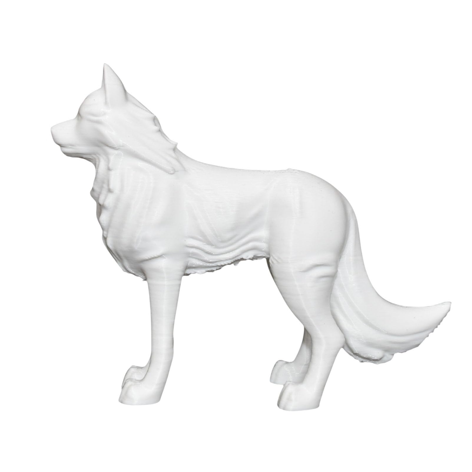CASOME 3D Printed Realistic Wolf Figurine, Poseable Wolf Sculpture for Home Decor, Lifelike Animal Collectible Desk Ornament, Articulated Wolf Model for Animal Lovers and Collectors