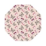 Pevtufa Schöne Untersetzer aus Leder mit Schmetterlingen und Herzen, für Getränke, 4 Stück, Getränketisch, Tassen-Untersetzer für Wohnzimmer, Küche, Bar, Kaffee-Dekor