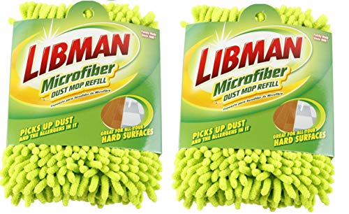 Libman 196 Microfiber Dust Mop Refill with Premium Microfiber Fingers 18.75 - 2 Pack