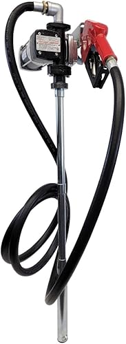 Miniatura 3 de Macnaught Bomba de transferencia de combustible M3 12V 20GPM de 1 pulgada de alto caudal. Boquilla, manguera de descarga, expandible a 36" de