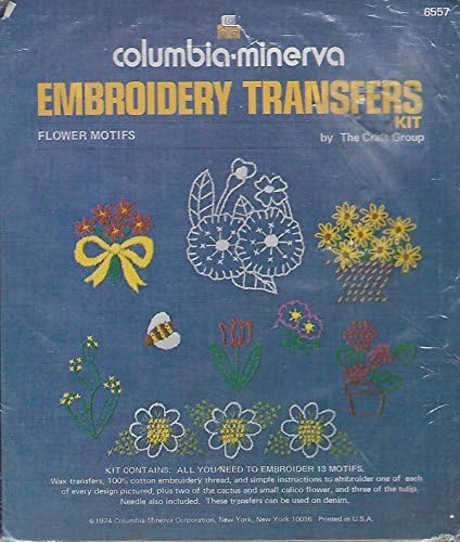 "Floral Motifs" Embroidery Transfers Kit No. 6557 by Columbia-Minerva