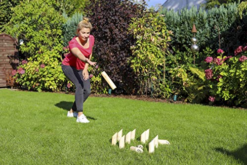 Spetebo Finn Kubb Wurfspiel - Holz Spiel Geschicklichkeitsspiel Garten Spielzeug Outdoorspiel – Bild 4