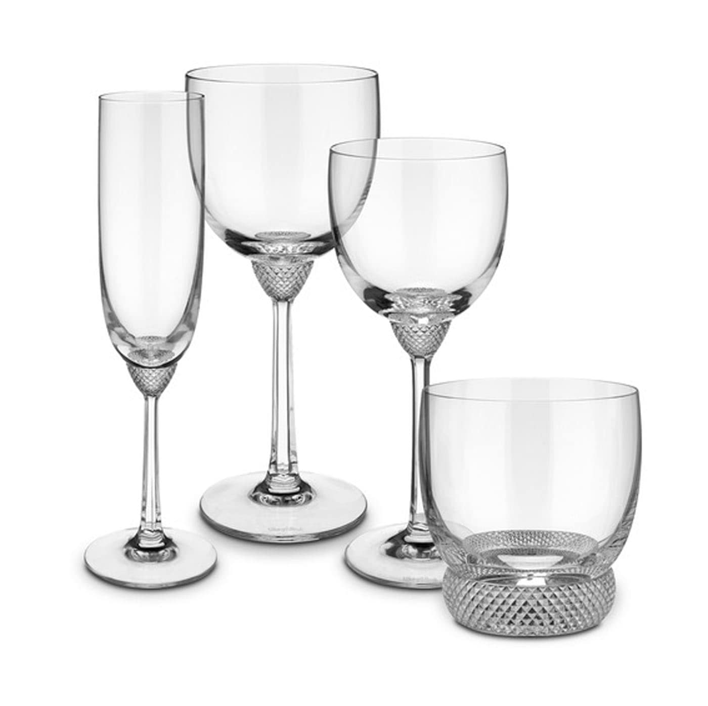 Villeroy & Boch Signature Octavie - Juego de 4 copas de vino tinto, 280 ml, cristal nostálgico con decoración de piedra en punta bajo la Kuppa, 196 mm, transparentes, aptas para lavavajillas