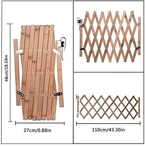 Zaungitterschutz, Holztür, einziehbar, stehend, Trennwand, Terrasse und Garten, Online-Hundezubehör (gelb, Einheitsgröße)