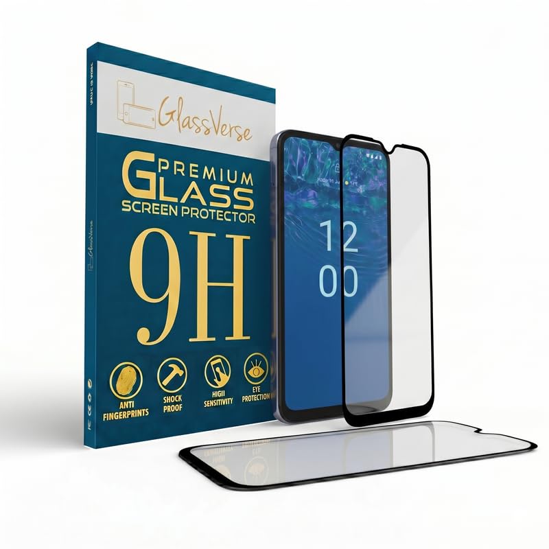 Image of GlassVerse 9H Gorilla Tempered Glass for Nokia G310 | HD Clarity Screen Protector, Ultra Strong 9H Protection, Edge to Edge, Case Friendly, Hassle-less Installation Kit Included. (Pack of 1)