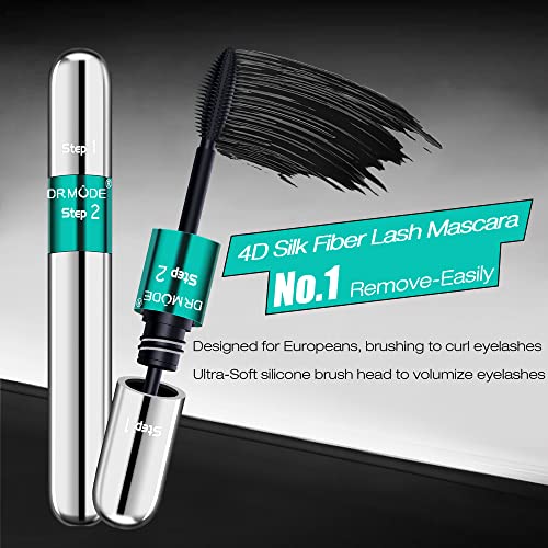 6. Bild von Mascara Wasserfest Schwarz – DRMODE Mas cara Cream Wimperntusche mit Silk Fiber, False Lash Look in one Wasserfest Langanhaltende Wimperntusche Schwarz