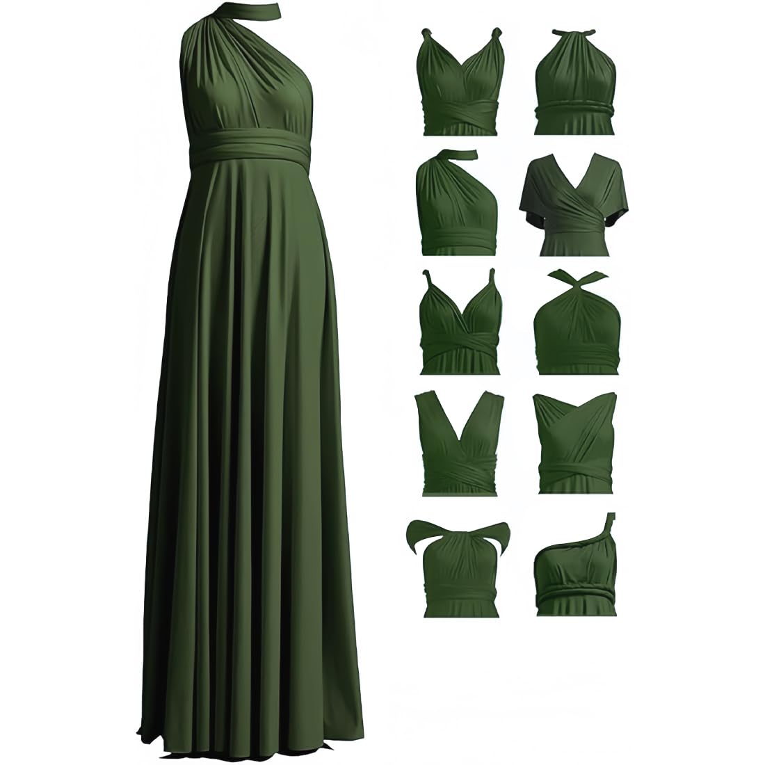Abendkleid Lang Damen Multi-tragen Ärmelloses Langes Kleid Sexy Rückenfreies Bandage Wickelkleid Schulterfrei Bodenlang Cocktailkleid Sommerkleid Festlich Brautjungfernkleider Party Ballkleid